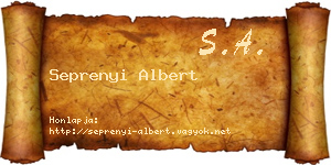 Seprenyi Albert névjegykártya