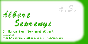 albert seprenyi business card
